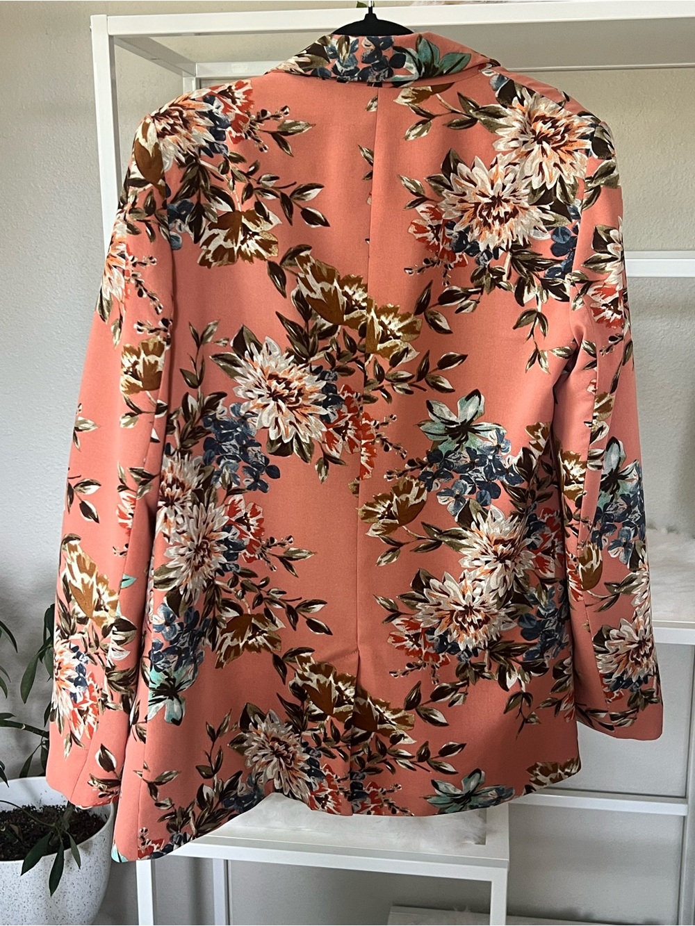Orange Floral Blazer Jacket by Cynthia Rowley - Picture 2 of 7